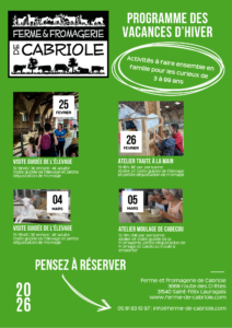 Ateliers vacances hiver 2026